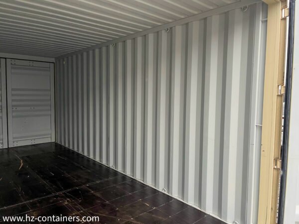 Contenedor de doble puerta de 6 m beige IICL 6, también apto para reequipamiento