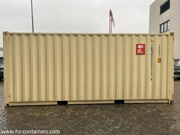 Contenedor de doble puerta de 6 m beige IICL 6, también apto para reequipamiento