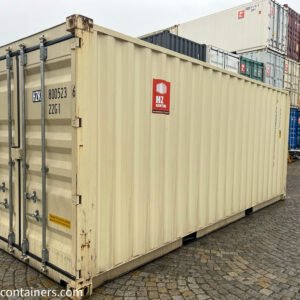 Contenedor de doble puerta de 6 m beige IICL 6, también apto para reequipamiento