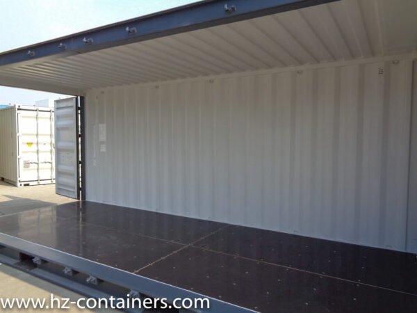 Contenedor marítimo 20’SD unidireccional open side gris