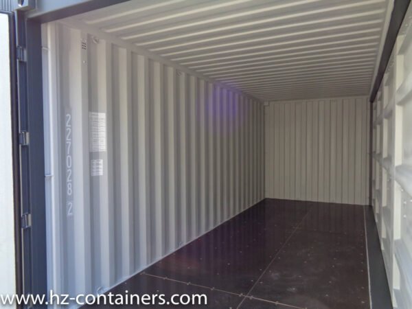 Contenedor marítimo 20’SD unidireccional open side gris