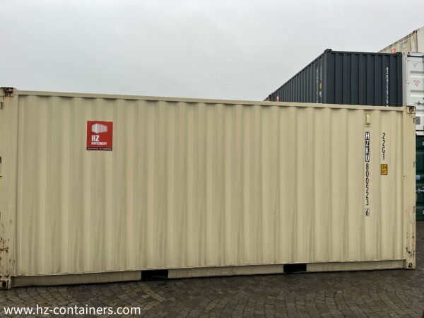 Contenedor de doble puerta de 6 m beige IICL 6, también apto para reequipamiento